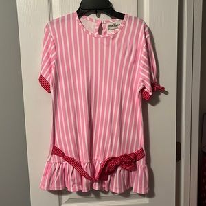 Rare Editions Printed Stripe Interlock Knit Top (or Dress)